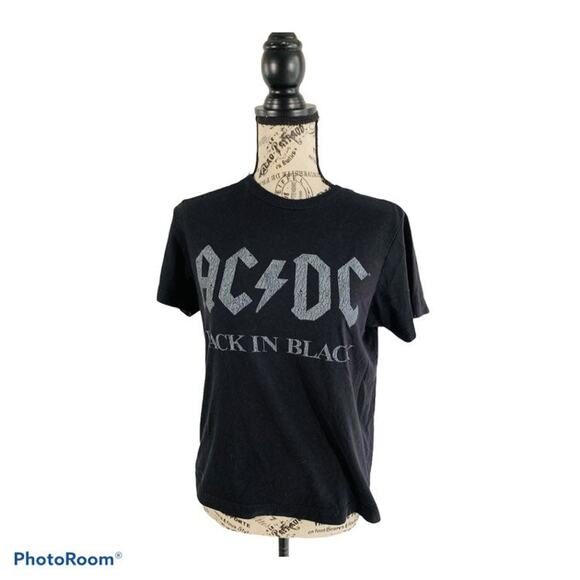 Vintage Old Navy AC DC T-Shirt Juniors Size Large Black Collectible Cotton Blend - Picture 1 of 6